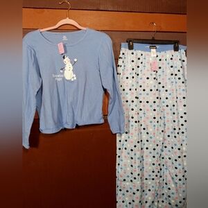 Freebie Joe Boxer medium Long Sleeve Snowman Pajama Set